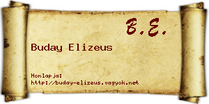 Buday Elizeus névjegykártya
